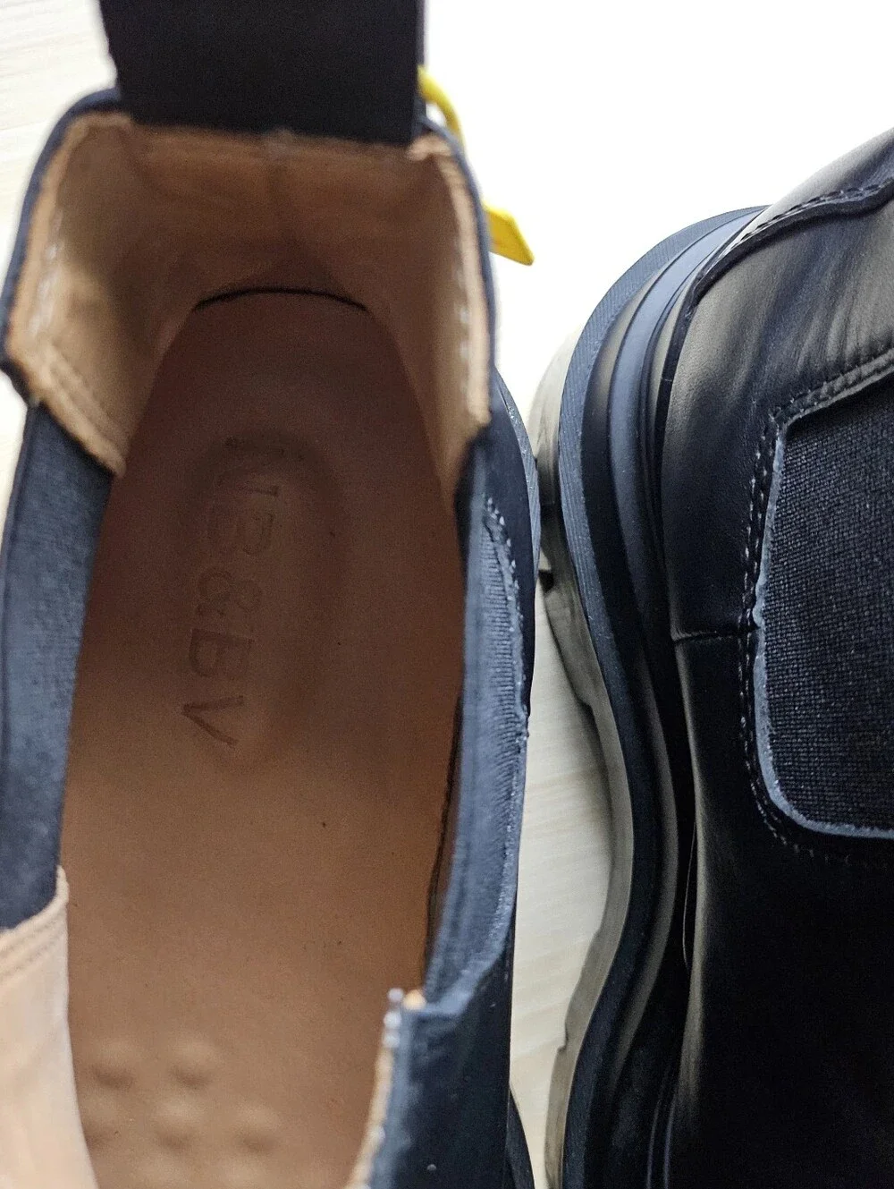 NB&BV Black Chunky Platform Chelsea Boots EU 45 US Men's 12 Pull On Lug Sole